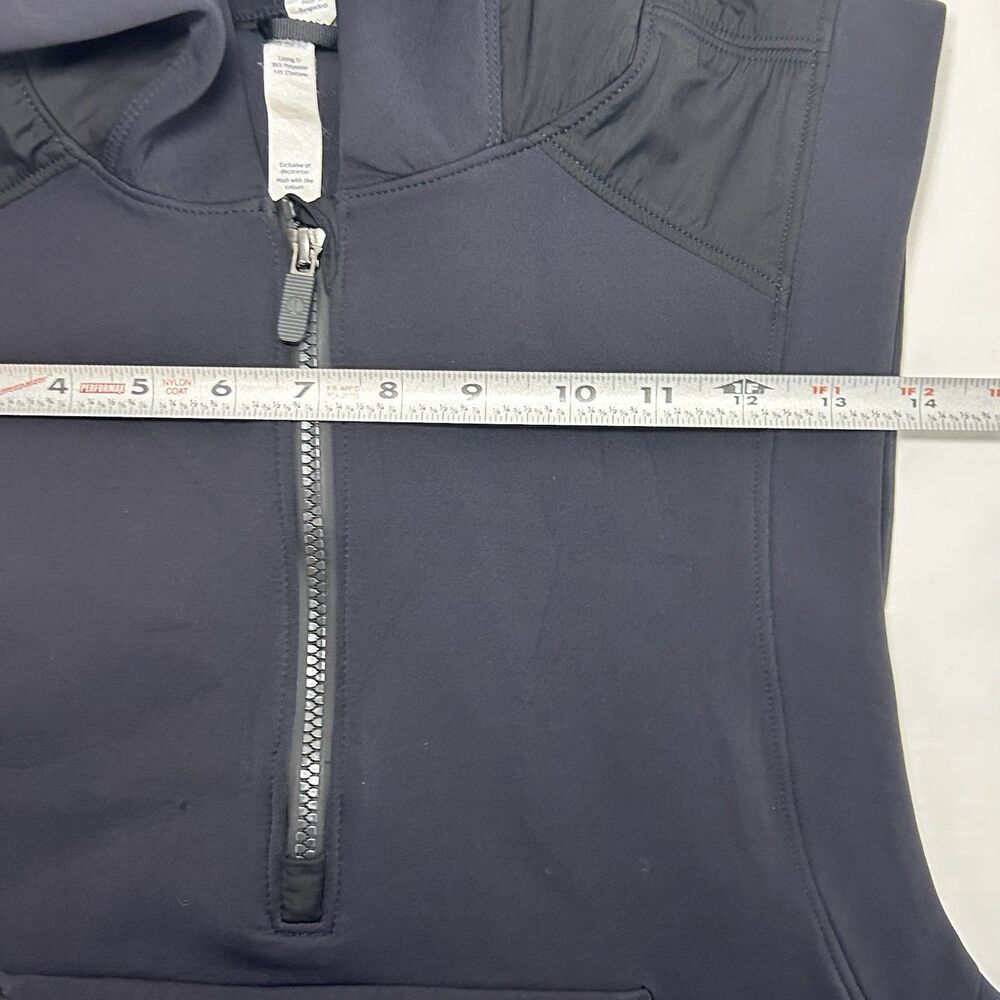 Lululemon Re-form 1/4 Zip Black Hooded Vest Jacket Women's Size 4 Hooded - Picture 8 of 9